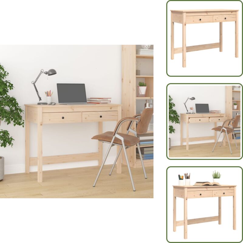 Vidaxl - Bureau avec tiroirs 100x50x78 cm Bois massif de pin - Bureau En Bois - Bureau Design - Bureau Moderne - Bureau Informatique - Bureau Étudiant