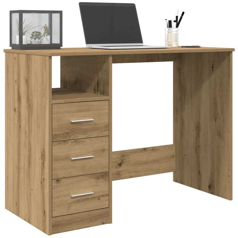 vidaXL Bureau chêne artisanal 102x76x50 cm bois d'ingénierie