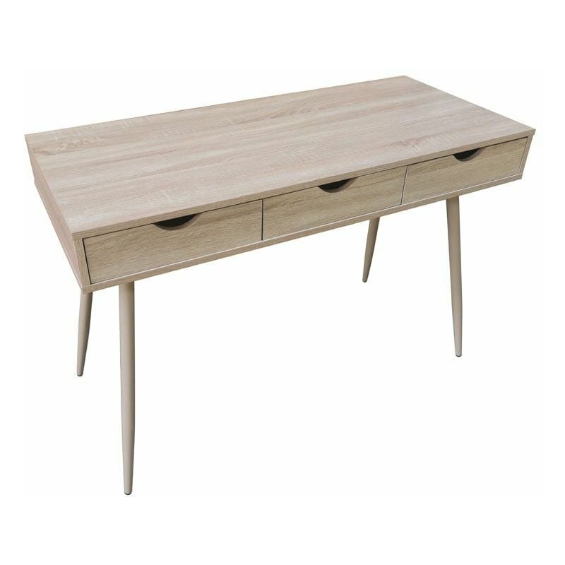 Fanmuebles - Bureau avec trois tiroirs couleur chêne 110 cm (largeur) x 75 cm (hauteur) x 50 cm (profondeur)