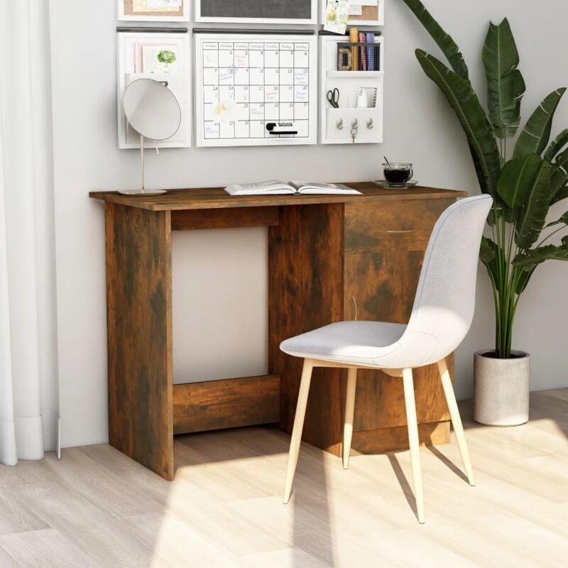 vidaXL Bureau Chêne fumé 100x50x76 cm Bois d'ingénierie
