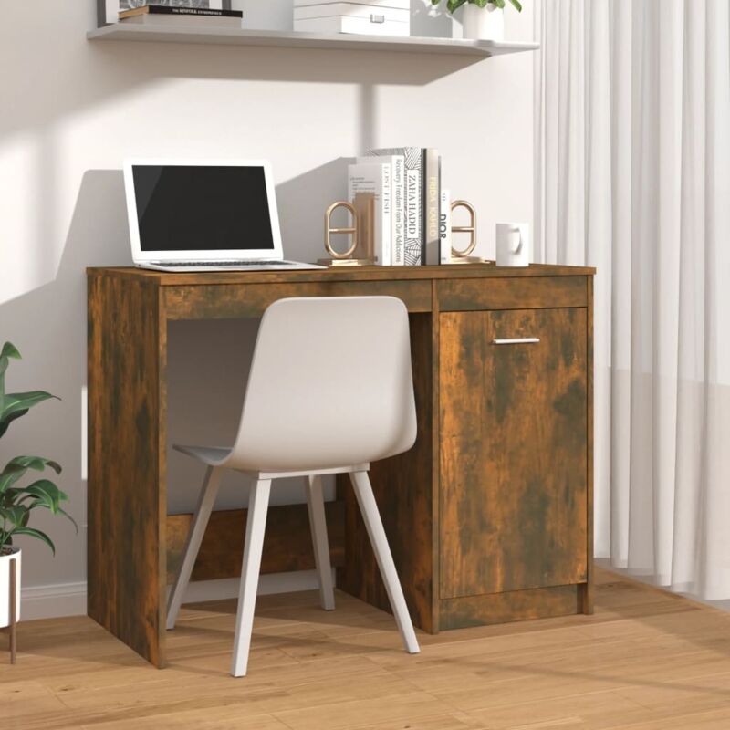 Vidaxl - Bureau Chêne fumé 100x50x76 cm Bois d'ingénierie