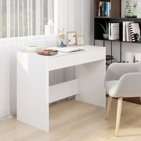 JINLEFU Bureau Blanc 101x50x76,5 cm Aggloméré vidaXL