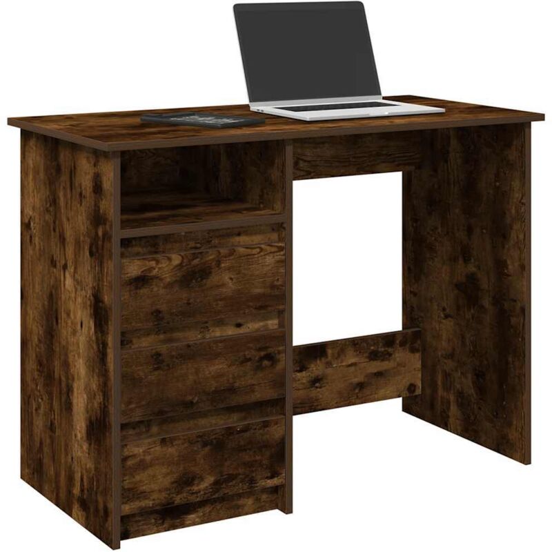 Vidaxl - Bureau chêne fumé 102x50x75 cm bois d'ingénierie