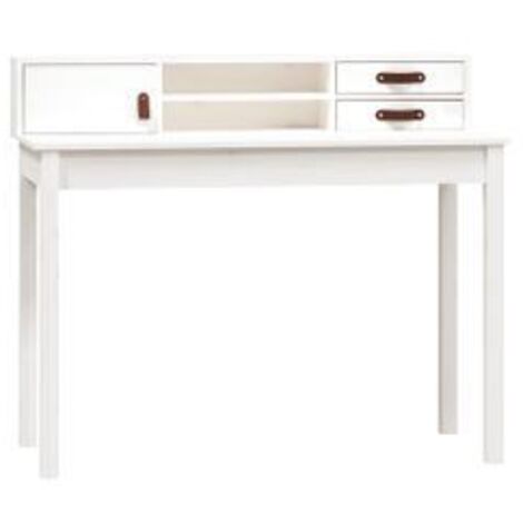 Bureau Blanc 110x50x93 Bois massif de pin