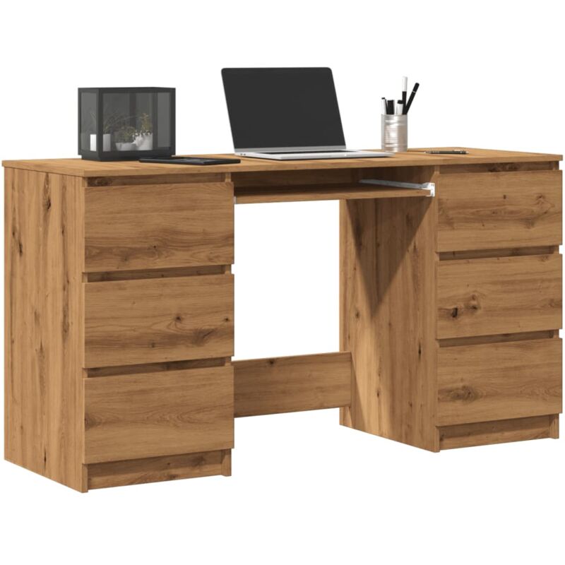 Vidaxl - Bureau chêne artisanal 140x50x77 cm bois d'ingénierie