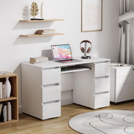 Bureau Blanc 140x50x77 cm Bois d'ingénierie