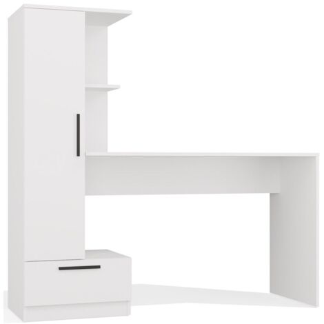 Bureau, blanc, 143 × 140 × 50 cm