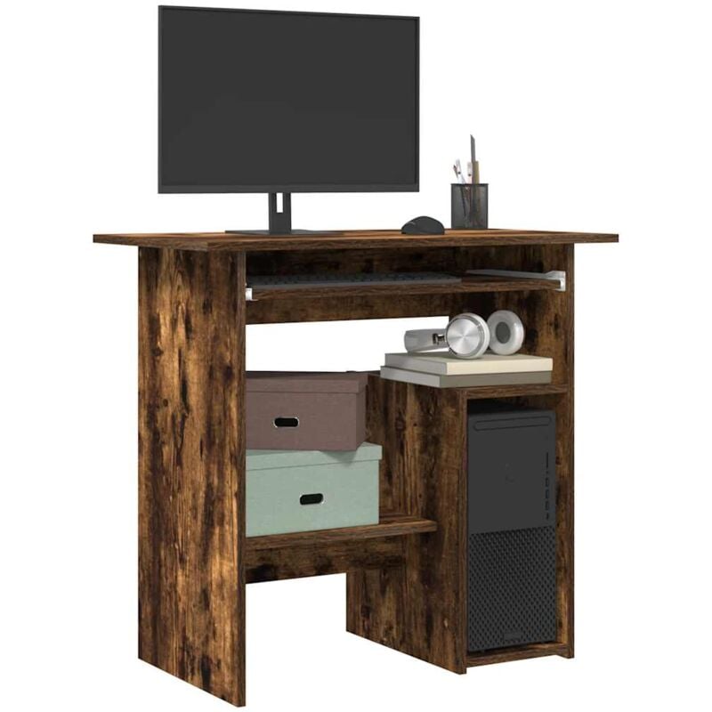 Vidaxl - Bureau Chêne fumé 80x45x74 cm Bois d'ingénierie