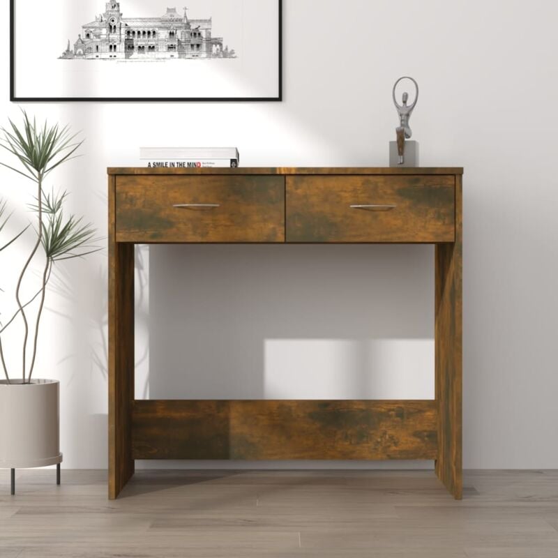 Vidaxl - Bureau Chêne fumé 80x40x75 cm Bois d'ingénierie