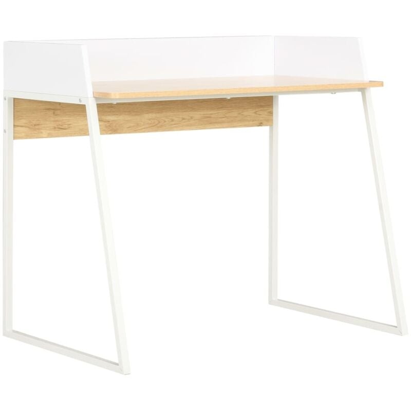 Vidaxl - Bureau Blanc et chêne 90 x 60 x 88 cm