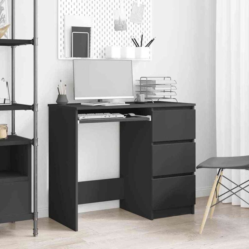 Vidaxl - Bureau Noir 90x45x76 cm Bois d'ingénierie