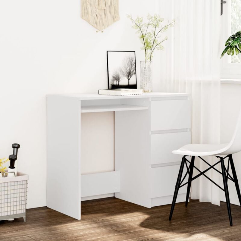 Vidaxl - Bureau Blanc 90x45x76 cm Bois d'ingénierie