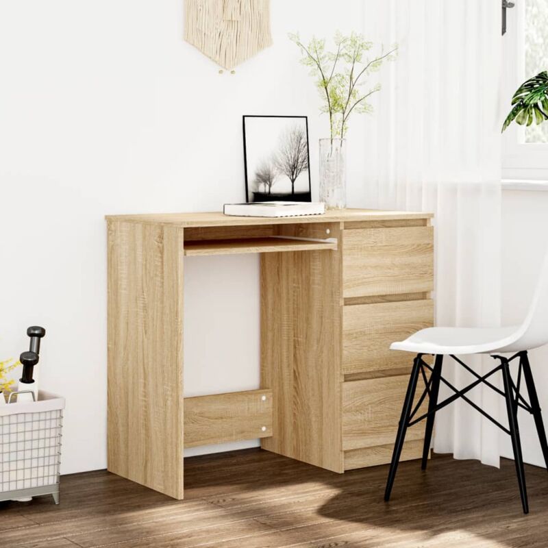 Bureau Chêne sonoma 90x45x76 cm Bois d'ingénierie