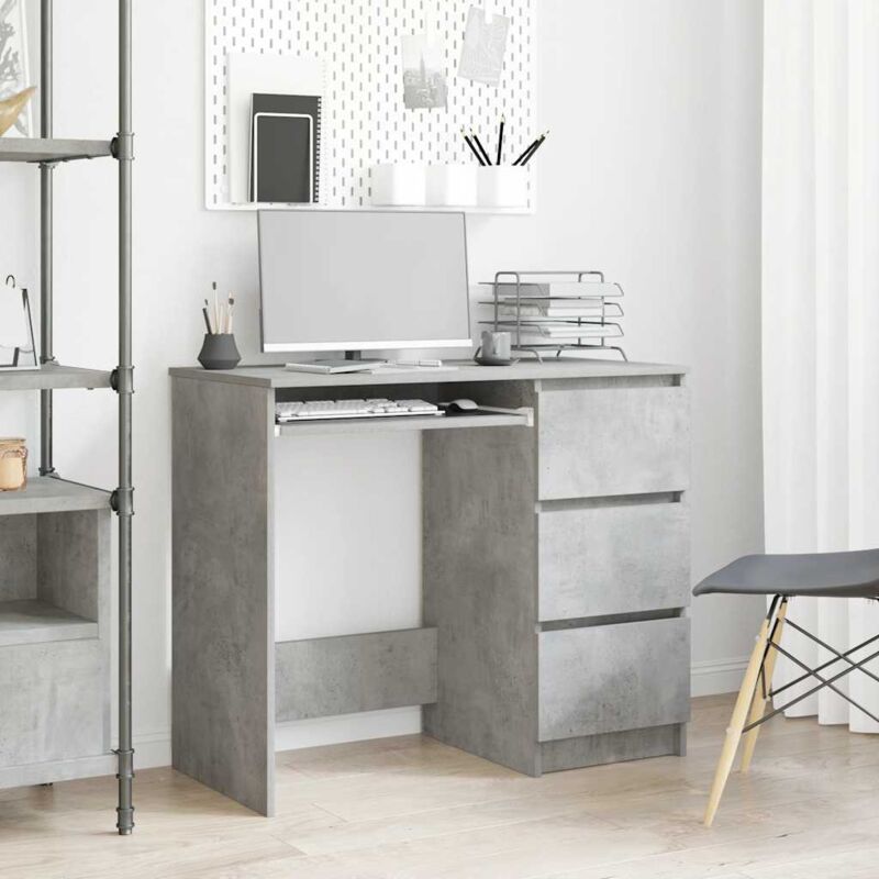 Bureau Gris béton 90x45x76 cm Bois d'ingénierie Vidaxl
