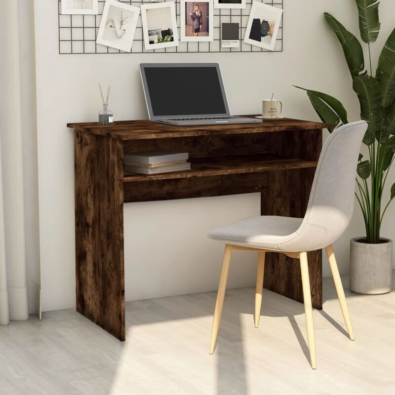 Vidaxl - Bureau Chêne fumé 90x50x74 cm Bois d'ingénierie