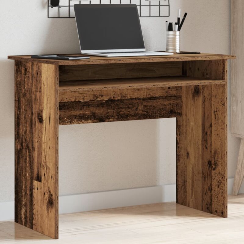 Bureau vieux bois 90x50x74 cm bois d ingénierie