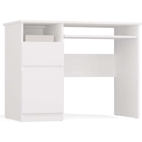 Bureau, blanc, 98,5 × 75,5 × 51 cm