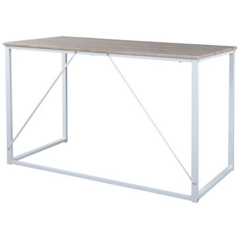 Bureau blanc L120cm - effet chêne - Calicosy - Blanc