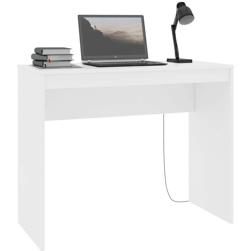 Bureau bois blanc Studano 90cm Bureau bois blanc Studano 90cm