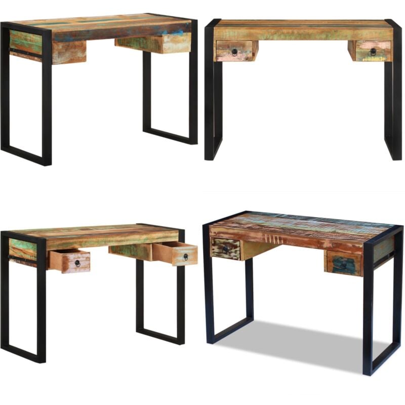 Vidaxl - Bureau Bois de récupération massif - Bureau Vintage - Bureau Design - Bureau Industriel - Bureau En Bois - Bureau D'ordinateur - Home &