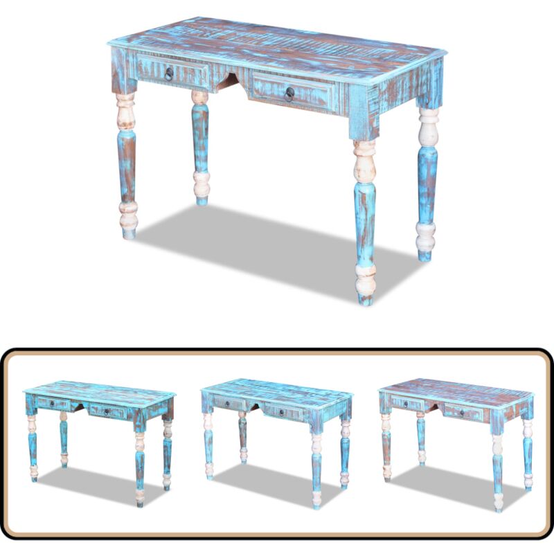 Vidaxl - Bureau Bois de récupération massif - Bureau Vintage - Bureau Design - Bureau Industriel - Bureau En Bois - Bureau Retro