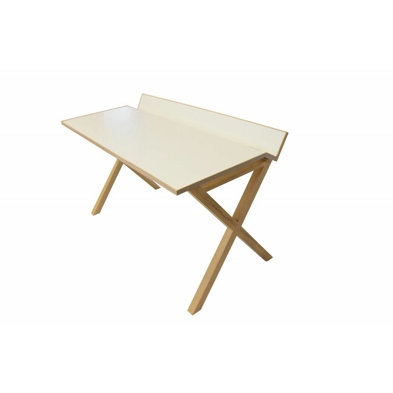 Bureau scandinave frêne blanc 130 cm tilt - Blanc