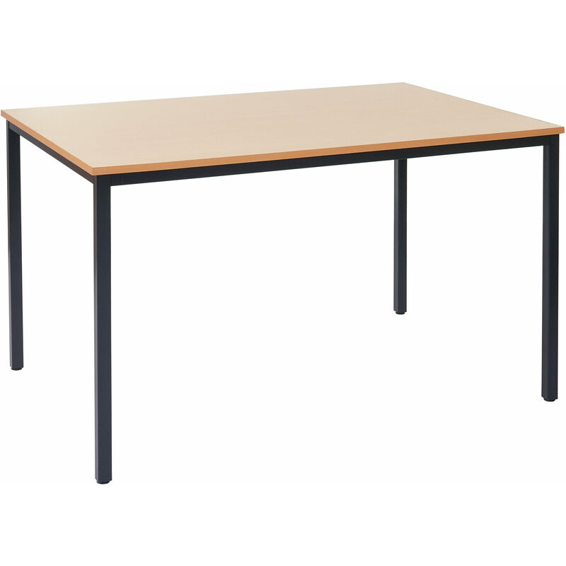 jamais utilisé] bureau braila, table de conférence / seminaire, 120x80cm aspect hêtre - brown
