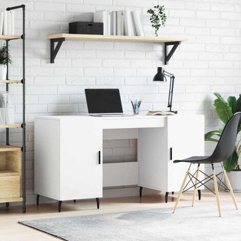 Bureau  Bureau d'ordinateur Bureau informatique blanc 140x50x75 cm bois d'ingénierie 54660
