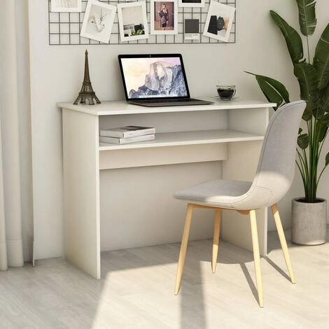 Bureau  Bureau d'ordinateur Bureau informatique Blanc 90x50x74 cm Bois d'ingénierie 95703
