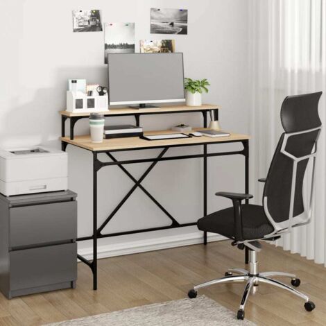 Bureau  Bureau d'ordinateur Bureau informatique chêne sonoma 100x50x90 cm bois d'ingénierie et fer 20645