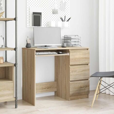 Bureau Bureau d'ordinateur Bureau informatique Chêne sonoma 90x45x76 cm Aggloméré 37392