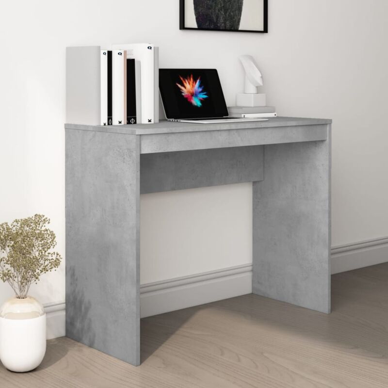 Maison Chic - Bureau Bureau d'ordinateur Bureau informatique Gris béton 90 x 40 x 72 cm Aggloméré 17473