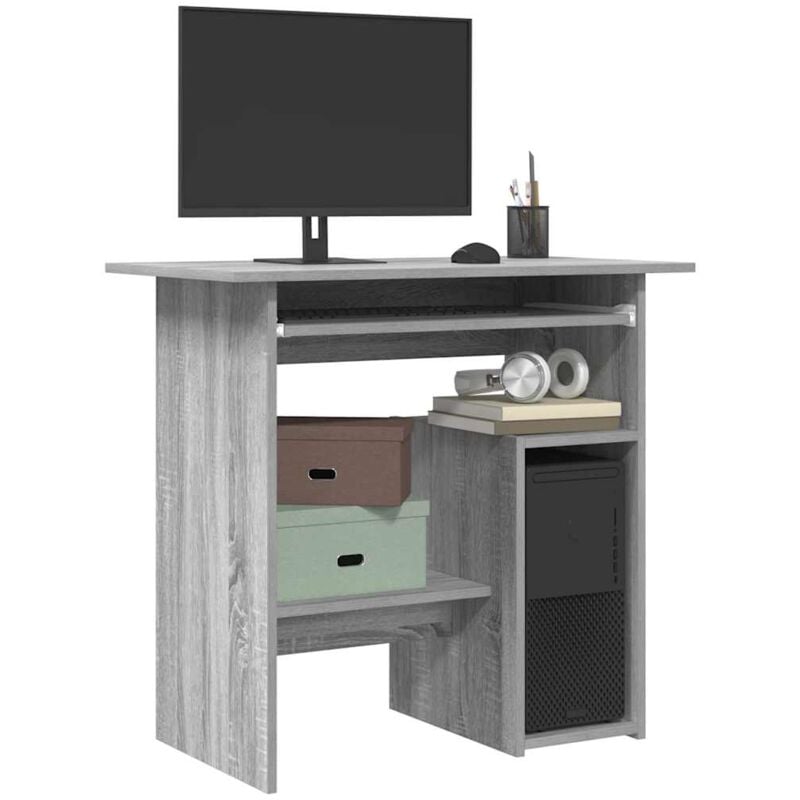 Maison Chic - Bureau Bureau informatique Table d'ordinateur Sonoma gris 80x45x74 cm Bois d'ingénierie FR24863
