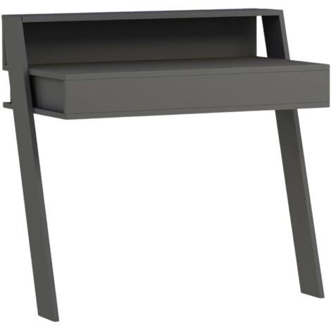 Bureau Callirrhoe, un Tiroir, Support PC, 50x94x91h cm Noir Anthracite