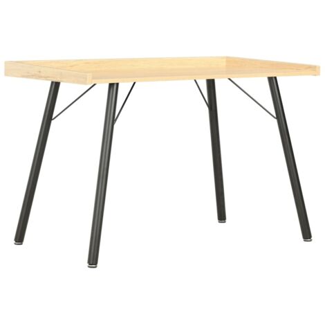 Vidaxl – Bureau d'angle chêne 90x50x79 cm – Bois d'ingénierie et acier enduit de poudre – Dossier et panneau latéral surélevés