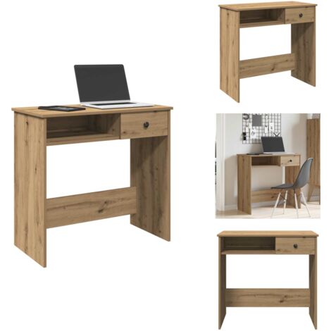 Bureau chêne artisanal 80x40x75 cm bois d'ingénierie - Bureau - Bureaux - Bureau D'ordinateur - Bureau D'étude