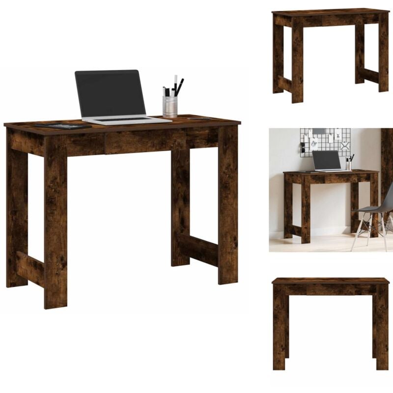 Vidaxl - Bureau chêne fumé 100x45x75 cm bois d'ingénierie - Bureau - Bureaux - Bureau D'ordinateur - Bureau D'étude