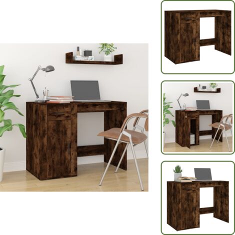 Bureau Chêne fumé 100x49x75 cm Bois d'ingénierie - Bureau Design - Bureau Ordinateur - Bureau Modulaire - Meuble De Bureau - Bureau Chic