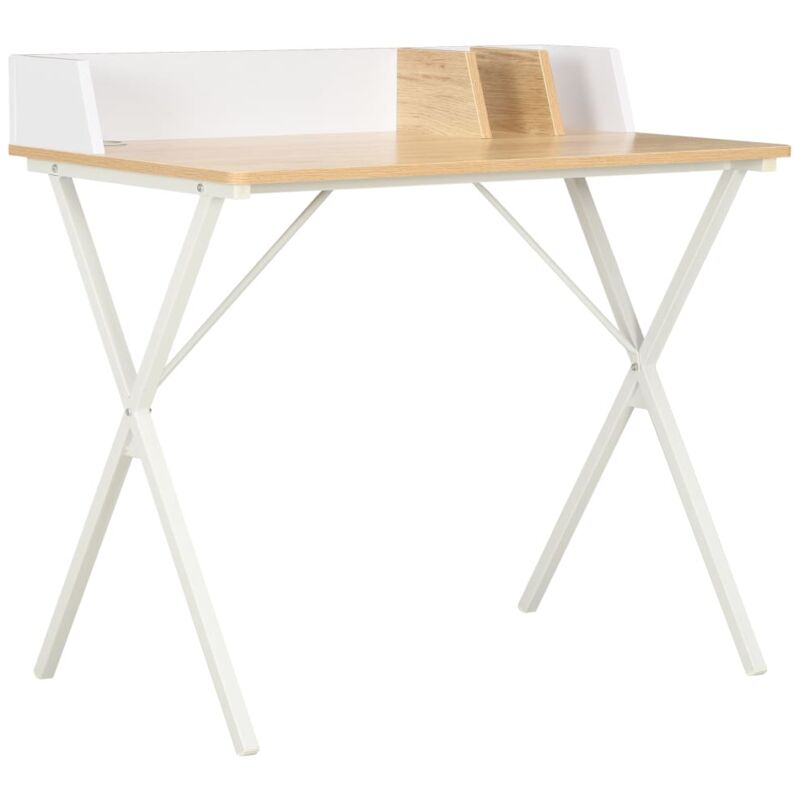 Fimei Bureau Blanc et naturel 80x50x84 cm