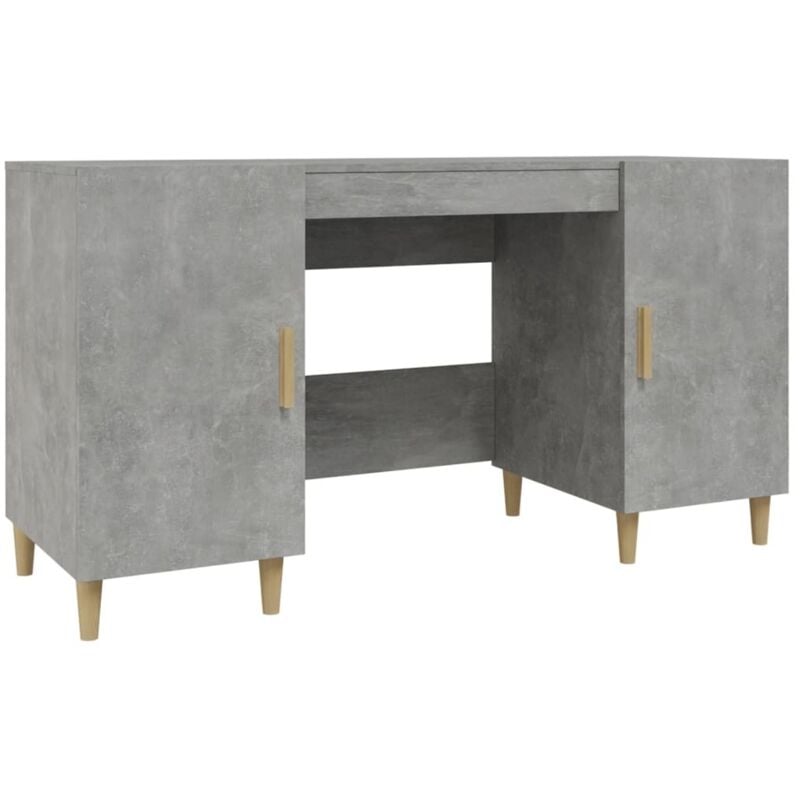 Bureau Gris béton 140x50x75 cm Bois d'ingénierie vidaXL