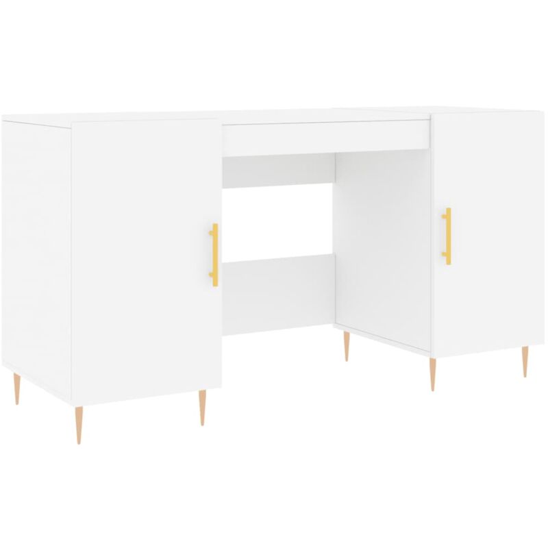 Bureau blanc 140x50x75 cm bois d'ingénierie