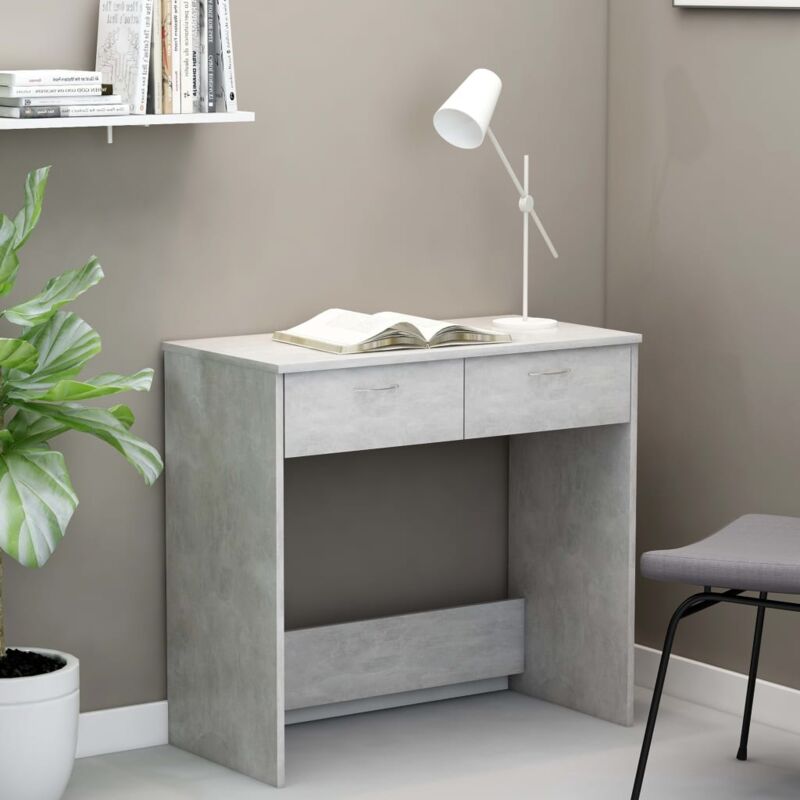 Jinlefu - Furniture Limited - Bureau Gris béton 80x40x75 cm Bois