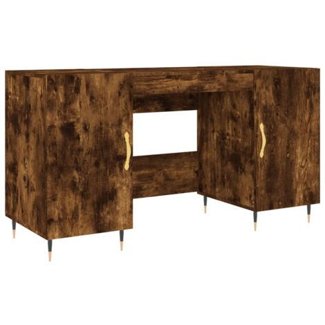 Bureau chêne fumé 140x50x75 bois d'ingénierie