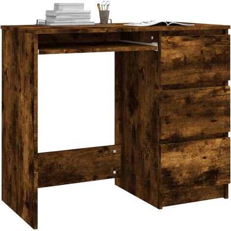 Bureau Chêne fumé 90x45x76 cm Bois d'ingénierie