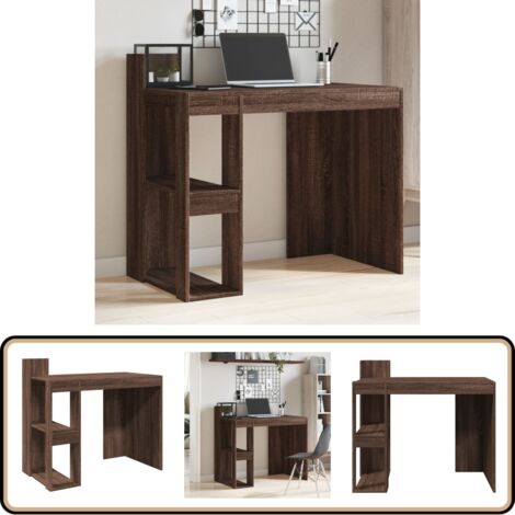 Bureau chêne marron 103,5x56,5x94 cm bois d'ingénierie - Bureau - Meuble De Bureau - Bureau D'étude - Bureau Moderne - Bureau Chêne