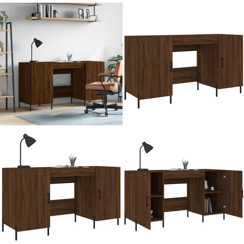 Vidaxl - Bureau chêne marron 140x50x75 cm bois d'ingénierie - Bureau D'étude - Bureau Design - Bureau Compact - Meuble De Bureau - Bureau Moderne