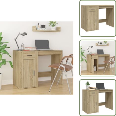 Bureau Chêne sonoma 100x49x75 cm Bois d'ingénierie - Bureau Ordinateur - Bureau Design - Bureau Chêne - Meuble De Bureau - Bureau Spacieux