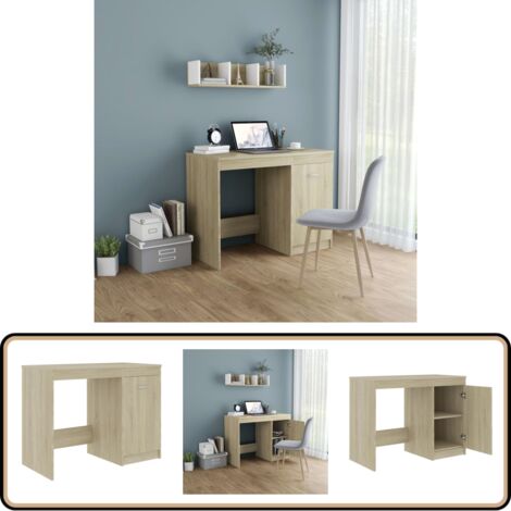 Bureau Chêne sonoma 100x50x76 cm Bois d’ingénierie - Bureau Design - Bureau Moderne - Bureau Chêne Sonoma - Meuble De Bureau - Bureau Avec Rangement
