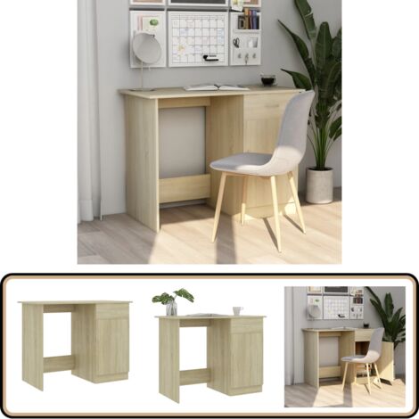 Bureau Chêne sonoma 100x50x76 cm Bois d’ingénierie - Bureau Design - Bureau Moderne - Bureau Compact - Bureau Avec Tiroir - Bureau Chêne Sonoma