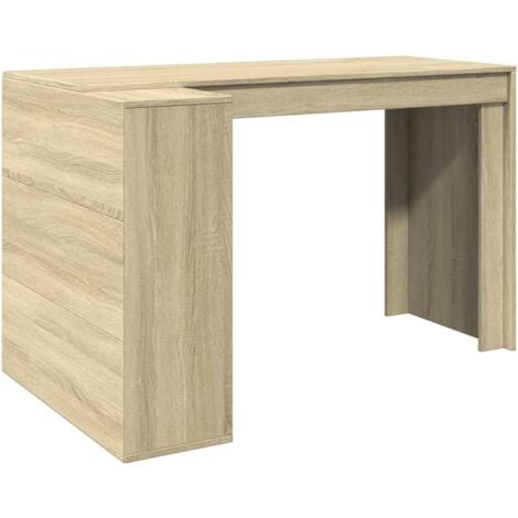 Bureau chêne sonoma 123,5x73,5x75 cm bois d'ingénierie vidaXL
